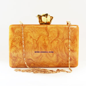 <b>White</b> Pattern Marbled Resin <b>Acrylic</b> Box Clutch Bag Purse - Product Image 4