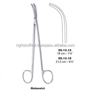 Haimovici-Tijeras vasculares de acero inoxidable, instrumentos quirúrgicos de alta calidad, curva fuerte - Product Image 1