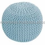 มือถักผ้าฝ้ายรอบ Poufs - Product Image 4