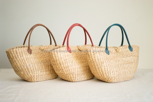 กระเป๋าโท้ทมือผักตบชวาที่มีด้ามจับหนังที่ทันสมัยอุปกรณ์เสริมแฟชั่นที่เป็นมิตรกับสิ่งแวดล้อม - Product Image 4