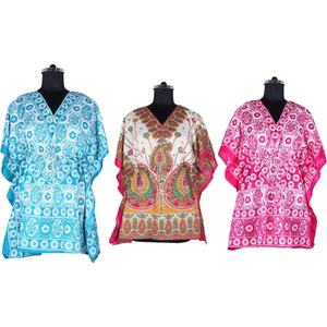 Silk Print Dashiki African <b>Dress</b> Women, <b>Abaya</b> Dubai Short Kaftan Style - Product Image 2