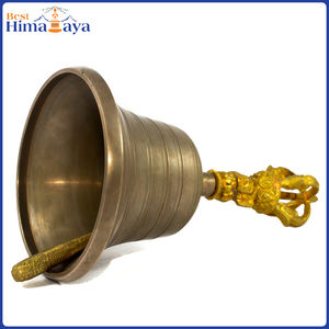 ระฆังภาวนาสไตล์ธิเบตทำจากทองสัมฤทธิ์ทางศาสนาขนาดใหญ่สำหรับตกแต่งบ้านและบูชาชาวพุทธ - Product Image 2