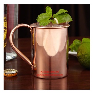 Mule Taza de cobre para servir bebidas para niños Jugo Restaurantes Hoteles Bares Mango cómodo Taza de servicio de vino de metal duradero - Product Image 2
