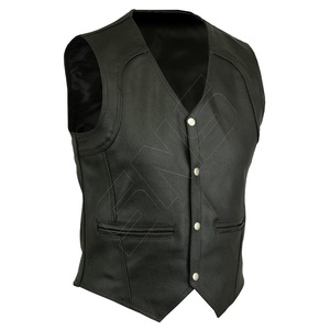 มาใหม่ 100% คุณภาพสูงผู้ชายหนัง Vest การออกแบบล่าสุดจักรยานหนัง Vest สําหรับชายผู้ชายมอเตอร์ไซด์หนัง Vest Body - Product Image 5