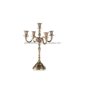 HIGH QUALITY BRASS CANDELABRAS HIGH QUALITY 5 ARM GOLD <b>CANDELABRA</b> NEW CRYSTAL <b>CANDELABRA</b> - Product Image 5