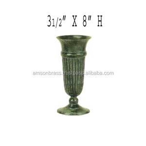 Urne de jardin antique en métal et aluminium gaufré Pot de fleur et jardinières Urne de jardin décorative en métal antique - Product Image 2