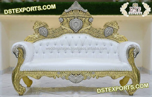 โซฟามหาราชางานแต่งงานอินเดียสำหรับขายชุดโซฟาแกะสลักออกแบบสำหรับงานแต่งงานเจ้าสาวเจ้าบ่าวโซฟากษัตริย์มีสไตล์ออสเตรเลีย - Product Image 3