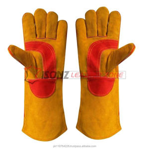 Gants de soudage TIG sur mesure cuir de vache fendu résistant à la chaleur imperméable anti-coupure caractéristiques de sécurité pour barbecue travail d'hiver - Product Image 1