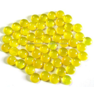 6mm naturel jaune calcédoine pierre ronde lisse calibré cabochons en vrac bas prix à vendre bijoux fabrication concessionnaire fournisseur - Product Image 1
