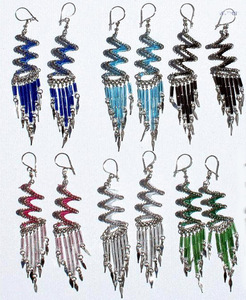 Meilleure mode ronde et ronde ornement alliage fil de soie boucles d'oreilles femmes cadeau fait main alpaga péruvien en vente - Product Image 1