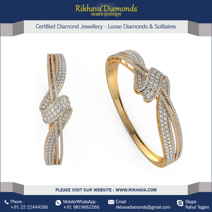 กำไลเพชรเม็ดเดี่ยวสีทอง18kt แฟชันที่ดีที่สุดมั่นใจได้คุณภาพสูงสำหรับเป็นของขวัญงานครบรอบแต่งงาน - Product Image 3