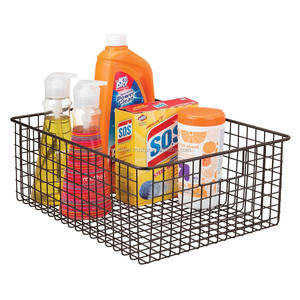 Metal <b>Wire</b> Mesh Wall <b>Hanging</b> <b>Baskets</b> Wall Mounted Storage <b>Basket</b> for Home - Product Image 2