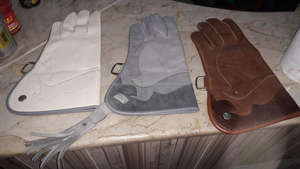 Custom Requirement Logo Embossed Soft High Quality 100% Leather Three Layer Eagle Gauntlets - Product Image 2