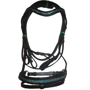 VENDO BLING CRISTALES Verdes CUERO CABALLO Brida EN DÓLAR 8 TAMAÑO full COB Shetland - Product Image 1