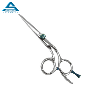 Vente en gros de ciseaux à cheveux à lame incurvée pour barbier professionnel 440c Ciseaux à cheveux réglables en acier inoxydable 440c pour le maquillage - Product Image 1