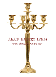Nuevo centro de mesa de candelabros de oro rosa de cobre, venta al por mayor, candelabros decorativos de suelo alto de aluminio con cuenco de flores con acabado dorado - Product Image 2