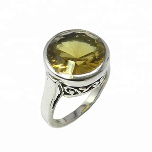 Beautiful Yellow Citrine Vintage <b>Ring</b> <b>Indian</b> Jewelry Solid 925 Sterling Silver Wedding Jewelry Eternity Vermeil <b>Rings</b> - Product Image 1