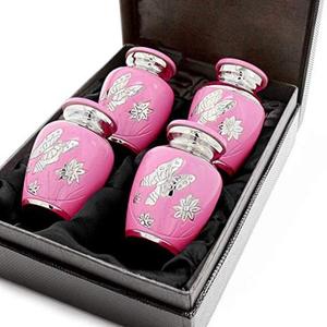 Dignity Multiple Color Fire Design Keepsake <b>Pets</b> Set <b>of</b> 4 with Velvet <b>Box</b> Cremation Urns <b>for</b> Funeral <b>Ashes</b> Metal Brass/Aluminum - Product Image 6