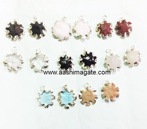 Pendentifs en agate naturelle faite à la main Style Feng Shui cristal artisanat or plaqué pointe de flèche mascotte pierre semi-précieuse - Product Image 1