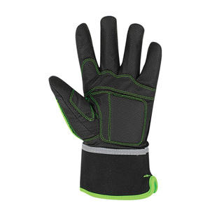 Guantes de cuero sintético de poliéster mecánico de impacto antivibración personalizados Capacidad de pantalla táctil de látex de Palma acolchada reforzada - Product Image 2