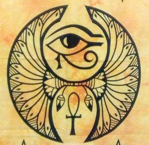 ผ้าแขวนผนังโปสเตอร์รูปตาฮอรัสขนาดเล็กผ้าคอตตอนพิมพ์ลายสวยด้วยคนส่งของอินเดีย - Product Image 3