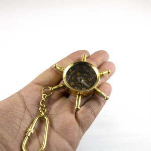 Латунные морские антикварные судовые колеса, колесо моряка, компас, настраиваемый задний циферблат, брелок, цепная петля для продажи - Product Image 4