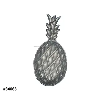 Plateau en métal ananas argenté Plateau en métal décoratif fait à la main Design classique Plateau d'ananas Plateau de service aux fruits secs - Product Image 1