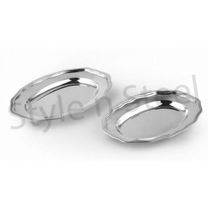 Stainless Steel Oval Design Tray Metal <b>Organizer</b> Cookie Rolling Stainless Steel Decorative Tray at Wholesale Price - Product Image 1