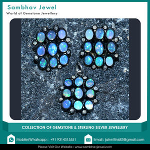 ชุดจี้ต่างหูโอปอลสีเงินแท้สำหรับผู้หญิง925คลาสสิกชุดเครื่องประดับแฟชั่นไข่มุกทองเพชรสำหรับงานแต่งงาน - Product Image 6