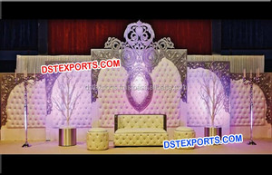English Wedding Backstage Leather Panels Best Reception Stage Leather Panels <b>Decor</b> Top Wedding Leathers Tufted Panels <b>Set</b> - Product Image 4