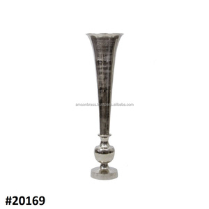 Tradotionl, Trompeta de aluminio, decoración de boda, jarrón de mesa, diseño real, superventas, jarrón de decoración de mesa de Metal de diseñador - Product Image 6
