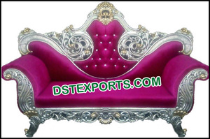 Style italien mariage argent canapé mariage scène canapé ensemble pour la mariée et le marié sculpté amour canapé mariage étapes trône chaise ensemble USA - Product Image 3