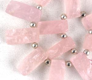 Bijoux en Quartz Rose naturel en forme de Rectangle, fabrication de bijoux de Collection en pierre Rose, coupe de Style - Product Image 3