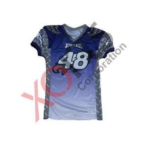 Ventes en gros de maillots de football américain personnalisés en taille plus, à manches courtes, pour l'été, respirants, impression par sublimation - Product Image 1