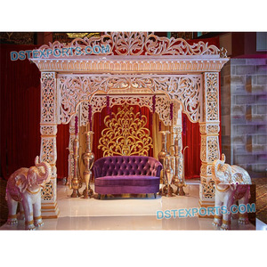 Mandap Ceremonial para Bodas Indias, Hermoso Mandap de Fibra Tallada, Nuevo Diseño de Mandap para Bodas Indias NEWYORK - Product Image 1