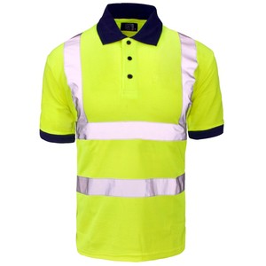 Personnalisé pas cher fluorescent salut vis chemise de travail unisexe en vrac en gros t-shirts - Product Image 6
