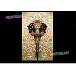 Panneau d'arrière-plan d'éléphant sculpté pour mariage, 5 pièces d'arrière-plan de mariage, murs dorés, différents styles - Product Image 1