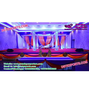 Magnifique ensemble de mandap en fibre de cristal pour mariage, mandaps en cristal pour mariage, derniers modèles de mandaps pour mariages en Australie - Product Image 1