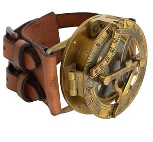 Reloj de Pulsera Vintage Náutico Steampunk con Brújula y Correa de Cuero, Colección Hecha a Mano CHCOM629 - Product Image 1