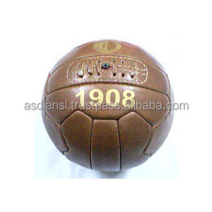 Ballon de football en cuir antique, ballon de football rétro, ballons de style ancien, ballons de football classiques, ballon de rugby, ballon de football classique de 1954, objets de collection - Product Image 1