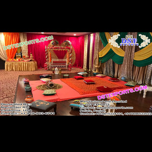Encantadoras decoraciones de Ceremonia de Mehndi, de la India de los Estados Unidos, decoración de escenario, Sangeet - Product Image 1