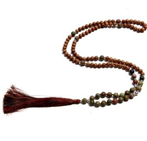 Tendencia estilo bohemio sándalo energizado 108 Mala cuentas collar hecho a mano joyería de piedras preciosas para compromiso - Product Image 6