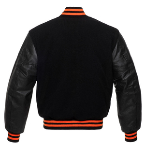 Men's Winter <b>Jacket</b> Hooded Embroidery Cotton Leather Black College Baseball Letterman Style Plus Size Sheep Black Couples <b>Jacket</b> - Product Image 5