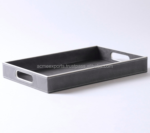 Sleek Rectangular Serving <b>Tray</b> with Handles Perfect for Serving <b>Drinks</b> and Organizing Items in Modern Style - Product Image 2