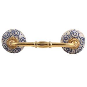 Poignée d'armoire faite à la main en céramique bleue craquelée poignée de commode Lot Vintage tiroir poignée de porte d'armoire vente en gros - Product Image 2