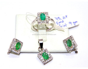 Wonderful-Conjunto de joyería de plata de ley 925 con Esmeralda Natural - Product Image 2