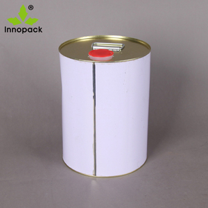 Boîte à huile ronde personnalisée en étain, couvercle et poignée en plastique, 5L - Product Image 2