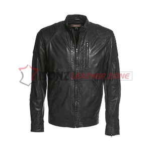 Chaqueta de motocicleta a prueba de viento de cuero genuino al por mayor de moda de invierno 2024 para hombres con capucha de diseño de bombardero elegante Opción de talla grande - Product Image 3