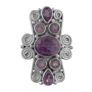 Anillo de amatista de plata de ley exclusivo, piedra púrpura - Product Image 5