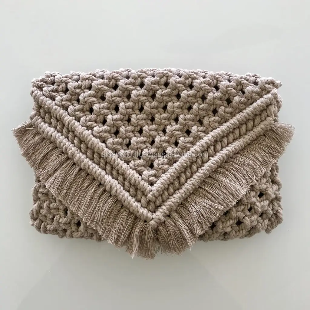 नई शैली हस्तनिर्मित Crochet चंगुल किनारी बैग किनारी हाथ बैग थोक व्यापारी